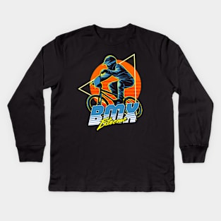 80s Eighties extreme bmx triangle vintage retro Kids Long Sleeve T-Shirt